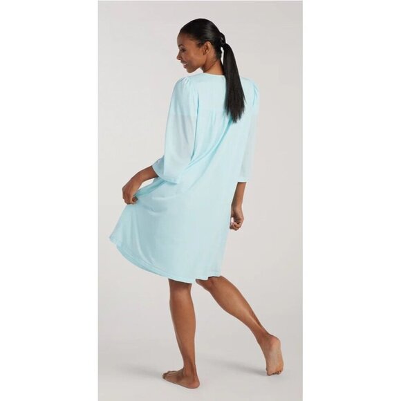 Miss Elaine Tricoat Short Robe Size XL Seafoam - Picture 4 of 8